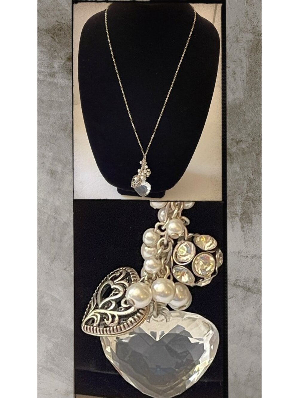 Vintage Y2K American Eagle Outfitters Long Charm Pendant Silver Toned Necklace